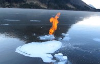 Un norvégien s’amuse avec du méthane et un lac gelé